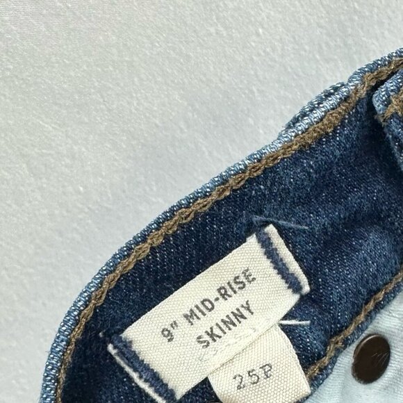 Madewell Jeans Womens 25P 9" Mid-Rise Skinny Medium Washed Stretch Denim Blue - Picture 7 of 11